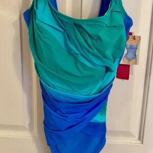 **Brand New With Tags** Beautiful Gottex Blue and Turquoise Green Swimsuit